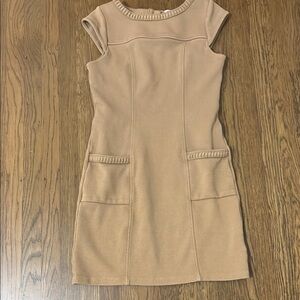 Boden camel shift dress size 6